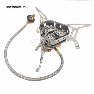 Cuisine en extérieur brûleur portable en acier inoxydable rond Tête de four de camping Poêle à gaz