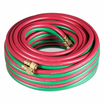 NBR Oxygen Acetylene Hose 1/4 de pouce B raccords tuyau de soudage jumeau pour l'efficacité 50ft