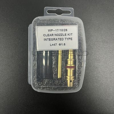 Wp17/18/26 Torche de soudage Tig Kit de buse transparente de type intégré L 47 1.6 pour tasses en verre