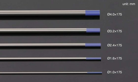 Bleu 2% Lanthanated TIG 1/16'' 3/32' 1/8' x 7' 10 Pack WL20 électrodes de tungstène finition au sol pour le soudage TIG