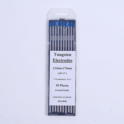 Support personnalisé à barres 10 paquets bleu TIG soudage électrodes de tungstène 2% Lanthanated WL20