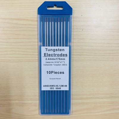 WE3 électrodes de tungstène tête noire composite tungstène 2,4 mm * 175 mm Idéal pour le soudage TIG