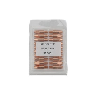 M6 28 0,8MM Puissance gazeuse cuivre Mig accessoires de torche de soudage pour les performances de soudage