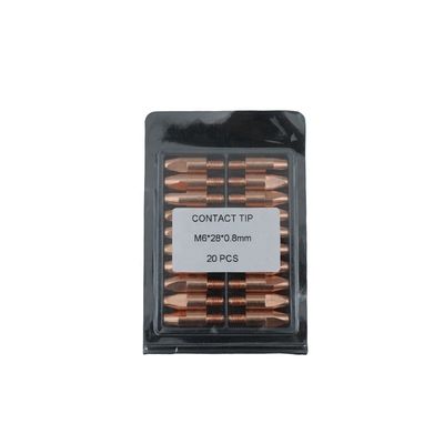 M6 28 0,8MM Puissance gazeuse cuivre Mig accessoires de torche de soudage pour les performances de soudage