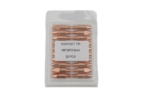M6 28 0,8MM Puissance gazeuse cuivre Mig accessoires de torche de soudage pour les performances de soudage