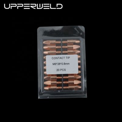 M6 28 0,8MM Puissance gazeuse cuivre Mig accessoires de torche de soudage pour les performances de soudage