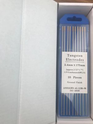 Électrodes de tungstène WL15 1,5% Lanthanated Gold Head 2,4 mm pour les consommables de soudage TIG