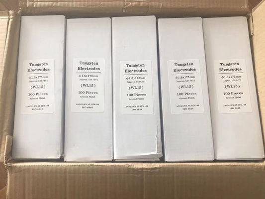 Électrodes de tungstène WL15 1,5% Lanthanated Gold Head 2,4 mm pour les consommables de soudage TIG
