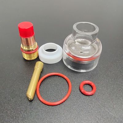 Une meilleure couverture du gaz est garantie avec des accessoires TIG Champagne Clear Nozzle Kit 54NQCN