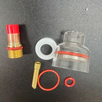 Une meilleure couverture du gaz est garantie avec des accessoires TIG Champagne Clear Nozzle Kit 54NQCN