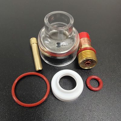 Une meilleure couverture du gaz est garantie avec des accessoires TIG Champagne Clear Nozzle Kit 54NQCN