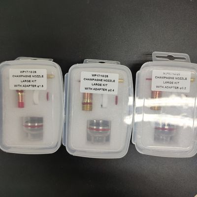 WP-17/18/26 Champagne 3.2 mm Tig Nozzle Grand Kit avec adaptateur pour le quartz de soudage TIG