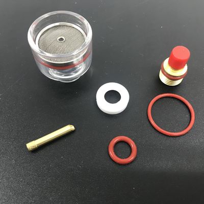 WP-9/20 Grand Kit de buse de quartz clair à champagne pour les accessoires de soudage Tig de 2,4 mm