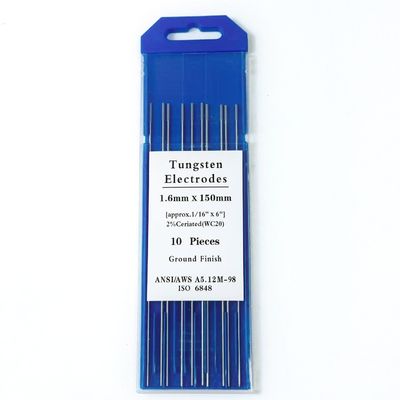 Support ODM personnalisé électrodes de tungstène WC20 de 1,6 mm*150 mm pour les consommables de soudage TIG