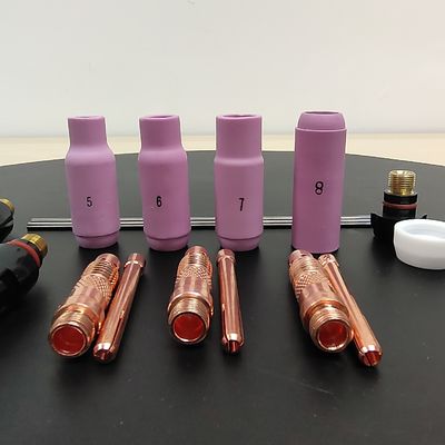 WP17 supérieur 18 26-10N 17Kit Lentille à gaz Alumine buse arrière tasse TIG soudage accessoires kit refroidissement à l'air