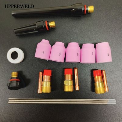 Grandes lentilles à gaz TIG avec buse en aluminium et tasses en céramique pour WP 9 17 20 18 26 Torche de soudage TIG