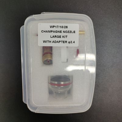 Tig accessoires WP-17 18 26 Champagne buse grand kit avec adaptateur 2,4 mm céramique