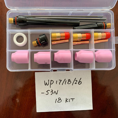 WP17 18 26 -53N 18KITS Kit de tasse en verre céramique Facile à utiliser Torche de soudage Lentille à gaz Collecte