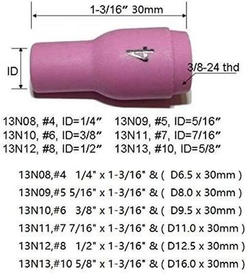 TIG Torche de soudage SR WP920 24 25 Adaptation 13N08 13N09 13N10 13N11 13N12 13N13 Coupe à buse 10 pièces