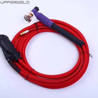Torche de soudage TIG refroidie à l'air par tuyau rouge de 200 mm de longueur avec connecteur d'allumage électronique