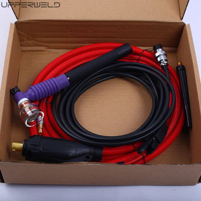 Torche de soudage TIG refroidie à l'air par tuyau rouge de 200 mm de longueur avec connecteur d'allumage électronique