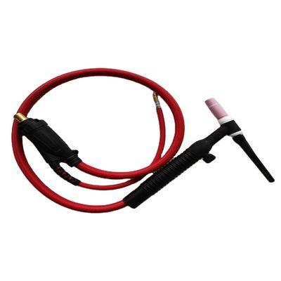 WT-17 10-25EU haut Gas Argon Tig Torch Pistolet de soudage refroidi à l'air pour le soudage des métaux Noir Rouge
