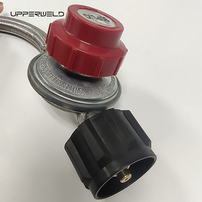 5ft rouge et argent propane en acier inoxydable tressé réservoir de camping tuyau de gaz de GPL avec jauge