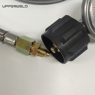 5ft rouge et argent propane en acier inoxydable tressé réservoir de camping tuyau de gaz de GPL avec jauge