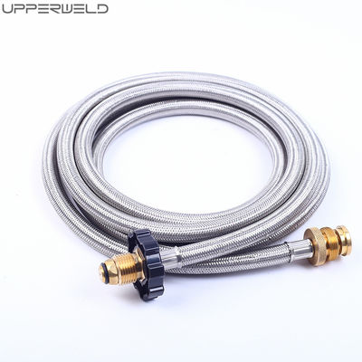 Adaptateur de tuyau de propane de puits de feu remplissage de gaz de GPL tressé en acier inoxydable pour poêle de camping