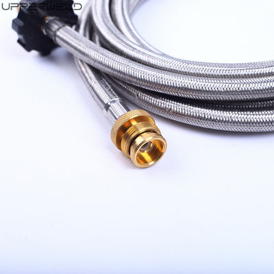 Adaptateur de tuyau de propane de puits de feu remplissage de gaz de GPL tressé en acier inoxydable pour poêle de camping