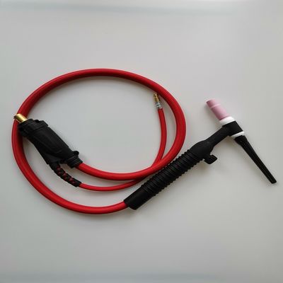 WP-26V-R 35-70 EU Plug TIG Torch kit Pistolet de soudage refroidi à l'air avec soupape à gaz 200A Noir Rouge