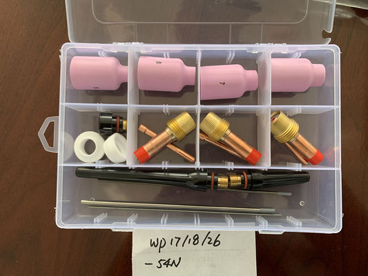 WP-17/18/26 Kit de consommables de la torche de soudage TIG pour électrodes de 1,6 mm/2,4 mm/3,2 mm 18 pièces