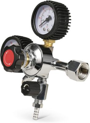 Taille de fil W21.8 G5/8 régulateur de la bière à gaz de CO2 à double échelle pour fût de bière et réservoir de CO2