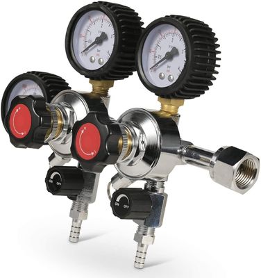 Régulateur à double jauge supérieur de CO2 avec soupape de sécurité de dépression