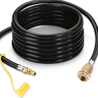 15 pieds de tuyau noir supérieur GPL propane cuivre adaptateur de tuyau kit pour les campings de camions