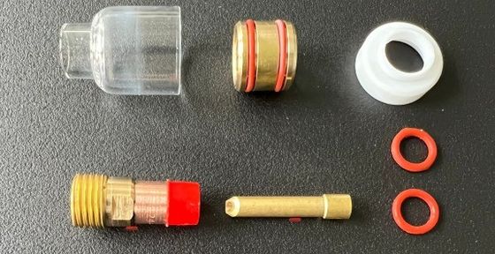 TIG accessoires Kit de buse transparente 53GQ Adaptateur de lentille à gaz Collet de coin pour le soudage transparent