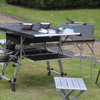 Table de camping en aluminium multifonctionnelle pour cuisiner facilement et faire du barbecue en plein air
