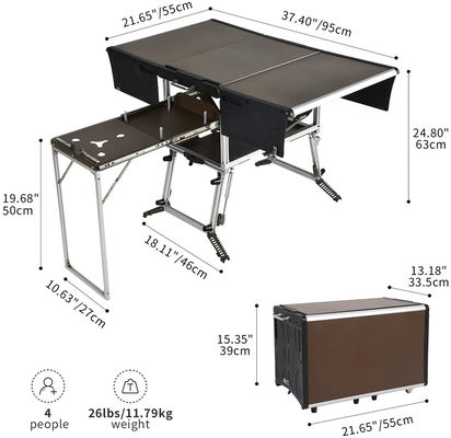 Table de cuisine de camping de design moderne avec rangement Armoire Boîte de papier blanc Méthode de colis