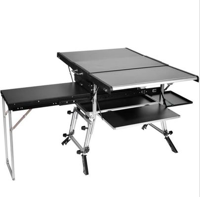 Table de camping pliable en acier inoxydable en aluminium pour cuisine portable dans la voiture ou la maison