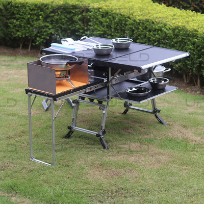 Table de camping pliable en acier inoxydable en aluminium pour cuisine portable dans la voiture ou la maison