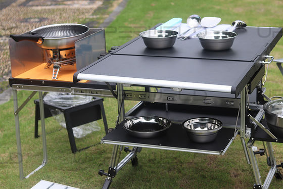 Cuisine de camping en plein air Table pliante en aluminium pour camping-car