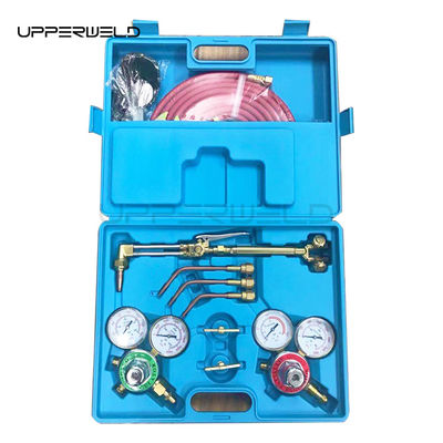 Ensemble d'outils de soudeur à brasage à oxygène portable en laiton forgé avec deux jauges de régulateur de tuyau