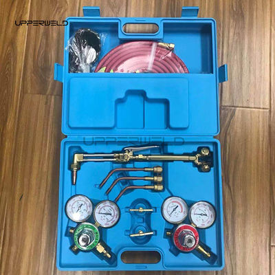 Ensemble d'outils de soudeur à brasage à oxygène portable en laiton forgé avec deux jauges de régulateur de tuyau