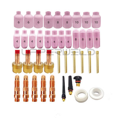 31PCS TIG Torche de soudage Stubby Lentille à gaz Kit de tasse en céramique pour WP-17/18/26 Grandes tailles