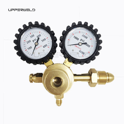 Régulateur d'azote en laiton 0-600PSI CGA580 Manomètre de pression de gaz de connexion d'entrée pour la purge HVAC