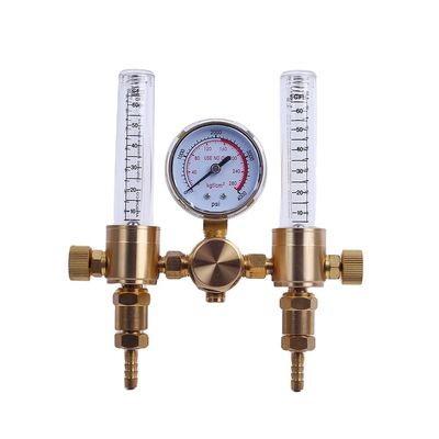 Mètre de débit du régulateur de gaz d'argon à double sortie en laiton avec entrée CGA580 et sortie 5/8