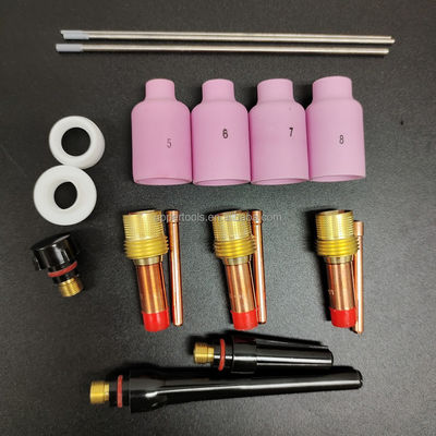 WP 17 18/26 Kit de soudage de tasse TIG avec des colliers de tasse en verre Lentilles à gaz et buse en céramique