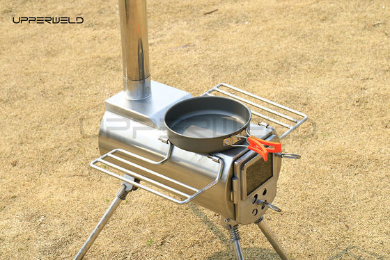 Poêle à bois pour tentes de camping en acier inoxydable et tuyau de cheminée de 3,5 pouces inclus