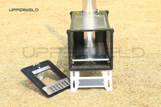 Poêle à bois multifonctionnel avec cheminée Finition anti-rouille Poids 3,5 kg