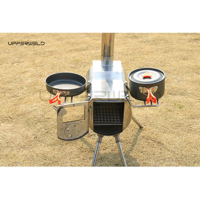 Poêle à bois portable Grill Poêle extérieure en acier inoxydable pour cuisiner au camping